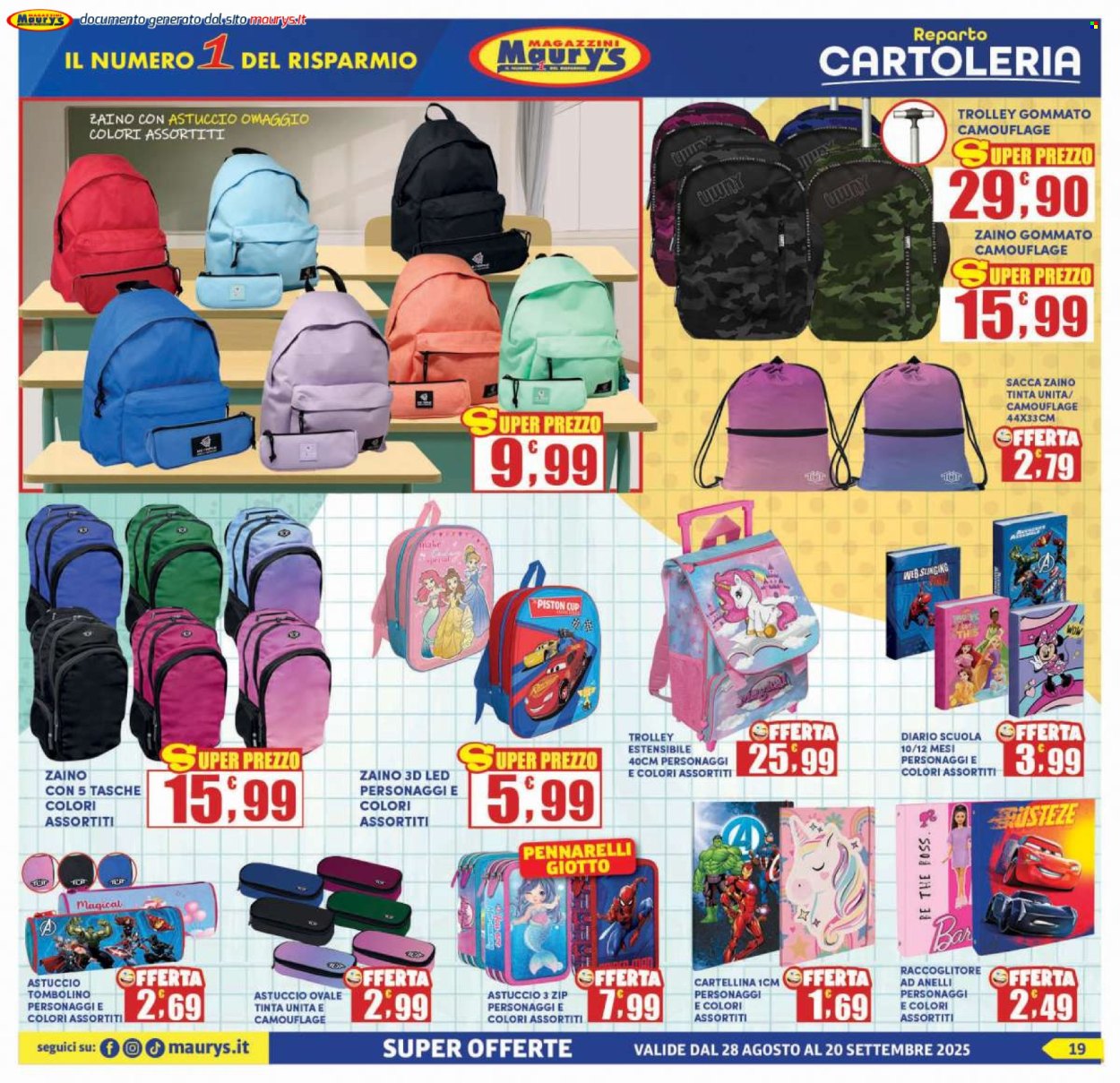 Volantino Maury's - 28/8/2025 - 20/9/2025. Pagina 19