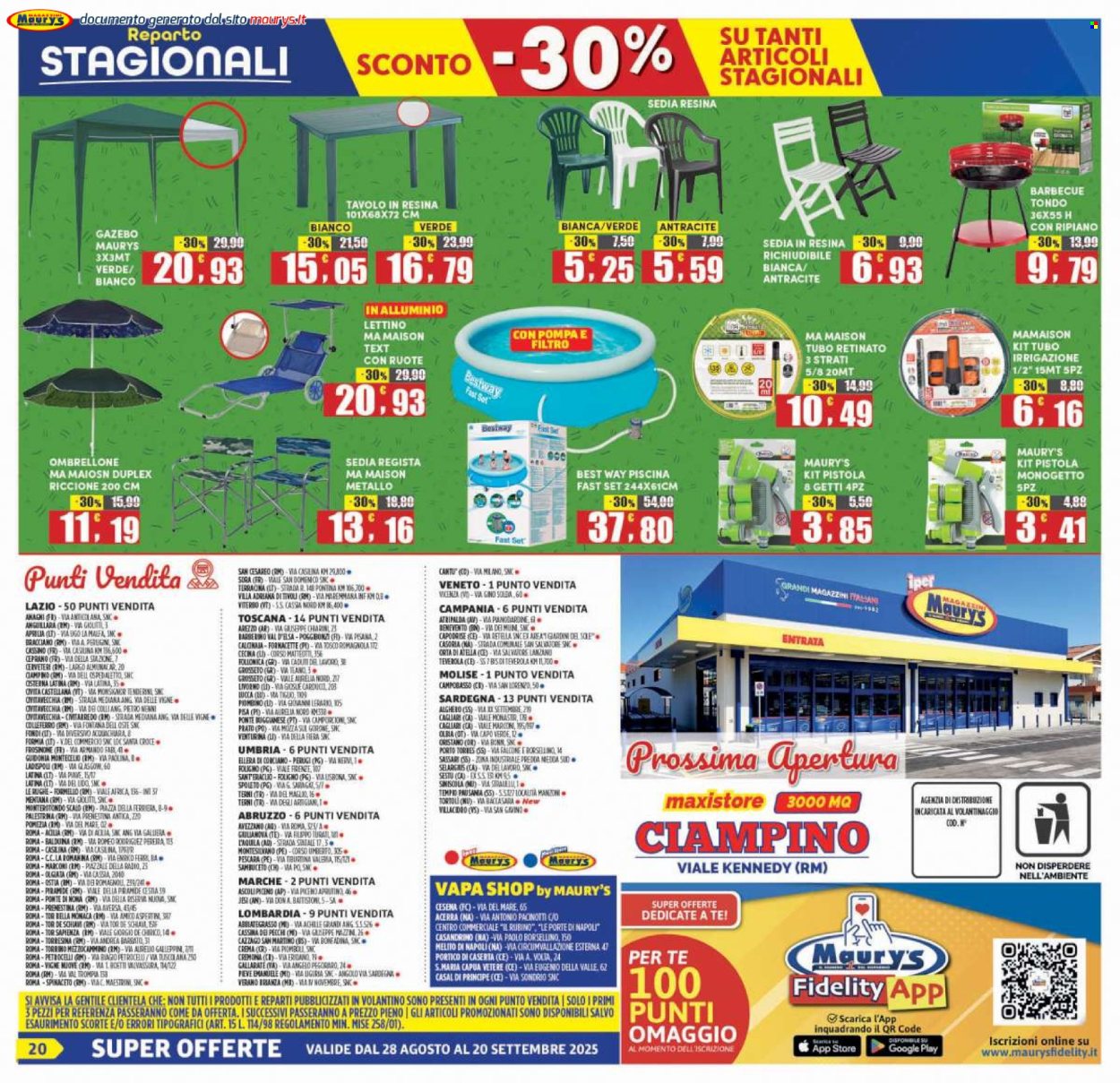 Volantino Maury's - 28/8/2025 - 20/9/2025. Pagina 20