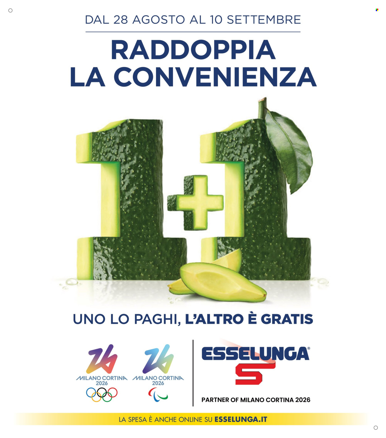 Volantino Esselunga - 28/8/2025 - 10/9/2025. Pagina 1