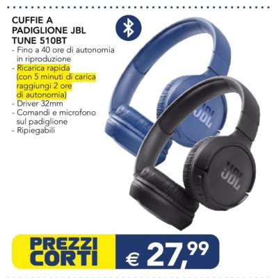CUFFIE A PADIGLIONE JBL TUNE 510BT