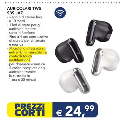 AURICOLARI TWS SBS JAZ