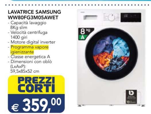 LAVATRICE SAMSUNG WW80FG3M05AWET