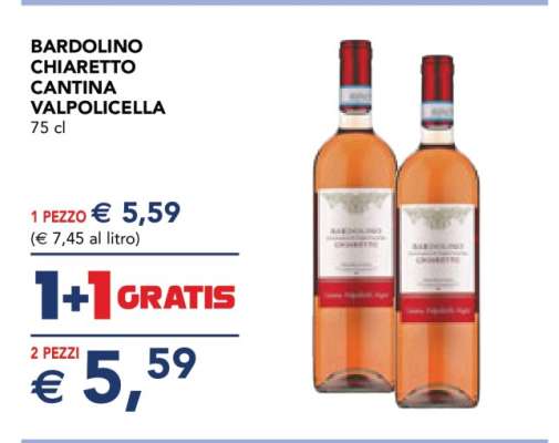 BARDOLINO CHIARETTO CANTINA VALPOLICELLA 75 cl