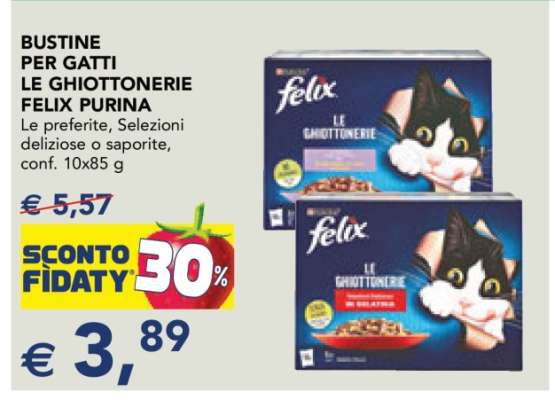BUSTINE PER GATTI LE GHIOTTONERIE FELIX PURINA