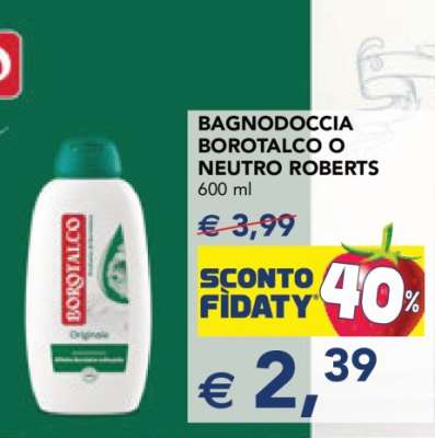 Bagnodoccia Borotalco o Neutro Roberts