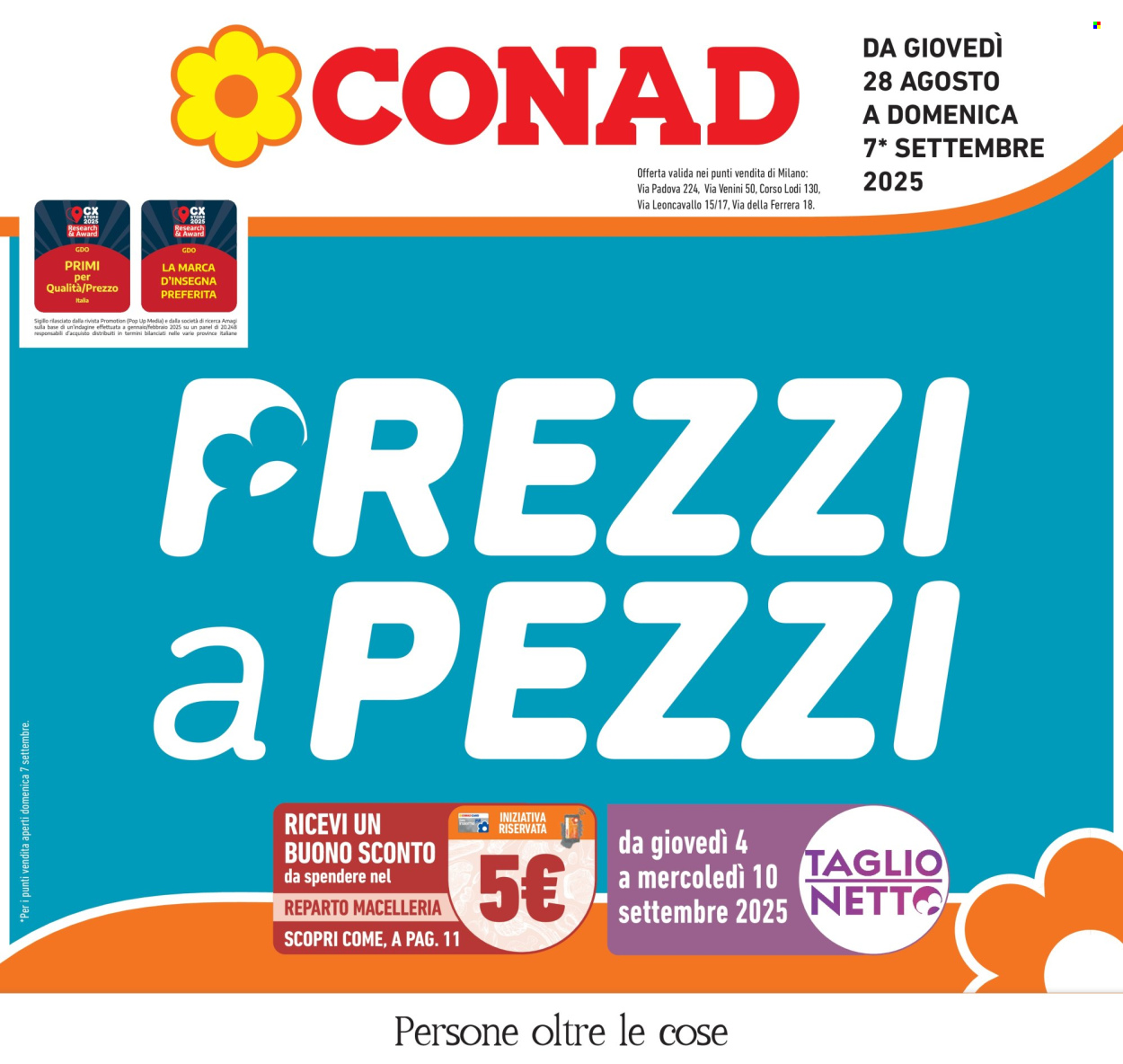 Volantino Conad - 28/8/2025 - 7/9/2025. Pagina 1