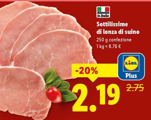 Sottilissime di lonza di suino