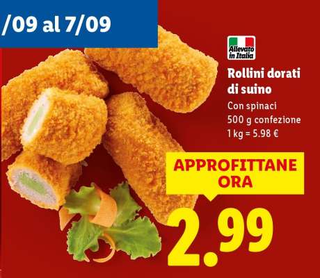 Rollini dorati di suino