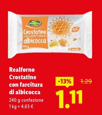 Realforno Crostatine con farcitura di albicocca