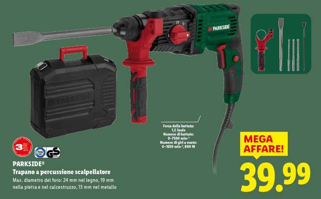 PARKSIDE® Trapano a percussione scalpellatore