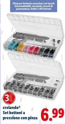 crelando® Set bottoni a pressione con pinza