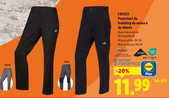 CRIVIT Pantaloni da trekking da uomo o da donna