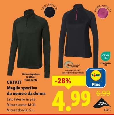 CRIVIT Maglia sportiva da uomo o da donna
