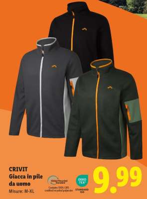 CRIVIT Giacca in pile da uomo