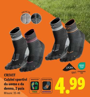 CRIVIT Calzini sportivi da uomo e da donna, 2 paia