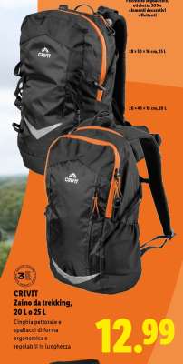 CRIVIT Zaino da trekking, 20 L o 25 L