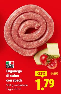 Luganega di suino con speck