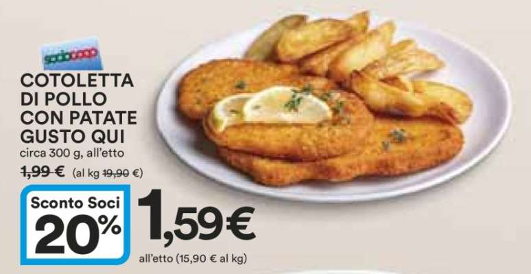 COTOLETTA DI POLLO CON PATATE GUSTO QUI
