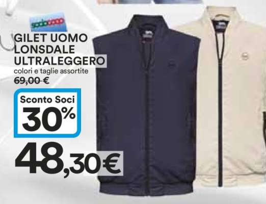 GILET UOMO LONSDALE ULTRALEGGERO