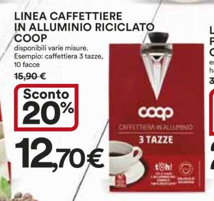 LINEA CAFFETTIERE IN ALLUMINIO RICICLATO COOP