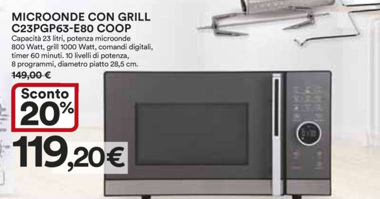 MICROONDE CON GRILL C23PGP63-E80 COOP
