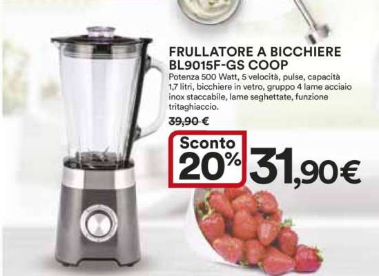FRULLATORE A BICCHIERE BL9015F-GS COOP