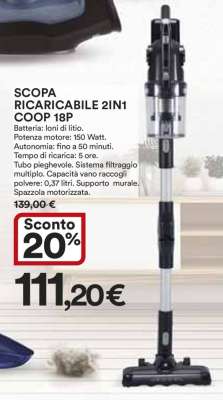 SCOPA RICARICABILE 2IN1 COOP 18P