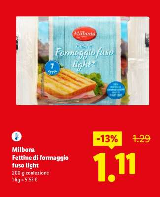 Milbona Fettine di formaggio fuso light