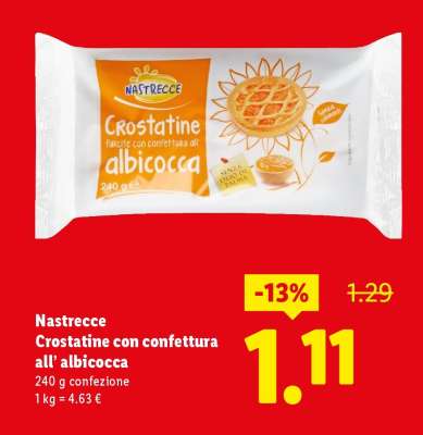 Nastrecce Crostatine con confettura all’albicocca