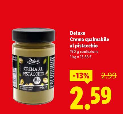 Deluxe Crema spalmabile al pistacchio