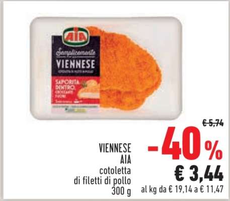 VIENNESE AIA cotoletta di filetti di pollo 300 g