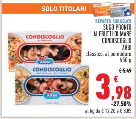 Sugo Pronto ai Frutti di Mare Condiscoglio