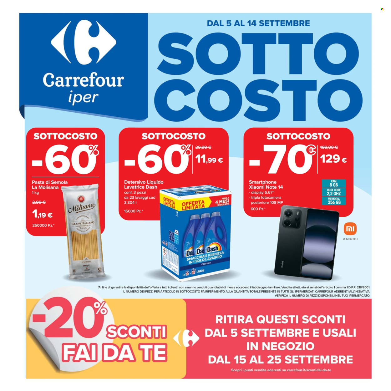 Volantino Carrefour - 5/9/2025 - 14/9/2025. Pagina 1