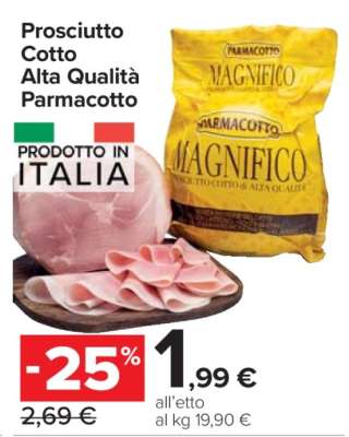 Prosciutto cotto alta qualità PARMACOTTO