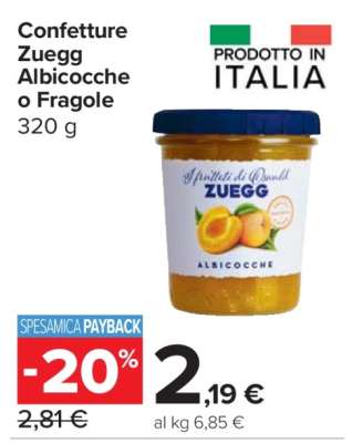 Confetture Zuegg Albicocche o Fragole