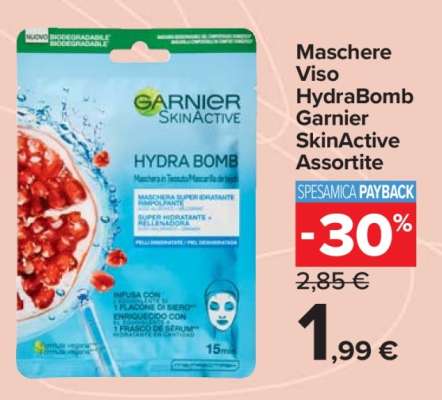 Maschere Viso HydraBomb Garnier SkinActive Assortite