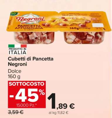 Cubetti di Pancetta Negroni