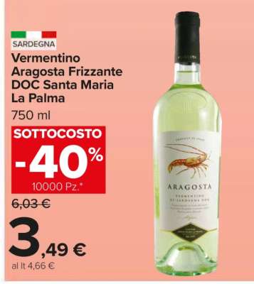 Vermentino Aragosta Frizzante DOC Santa Maria La Palma