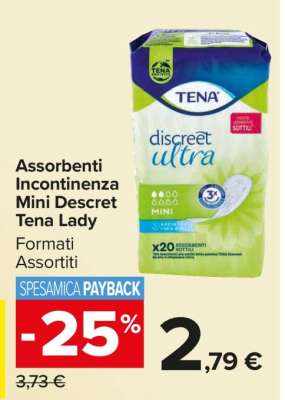 Assorbenti Incontinenza Mini Descret Tena Lady
