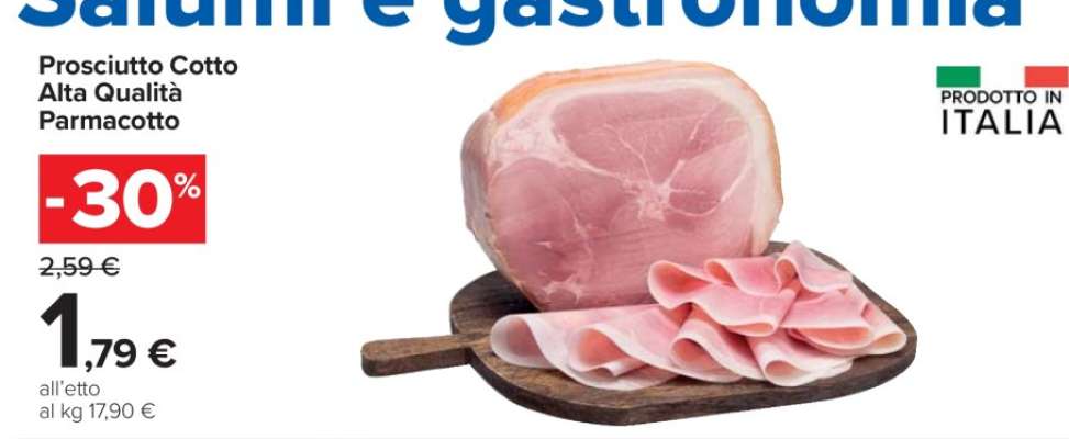 Prosciutto cotto alta qualità PARMACOTTO