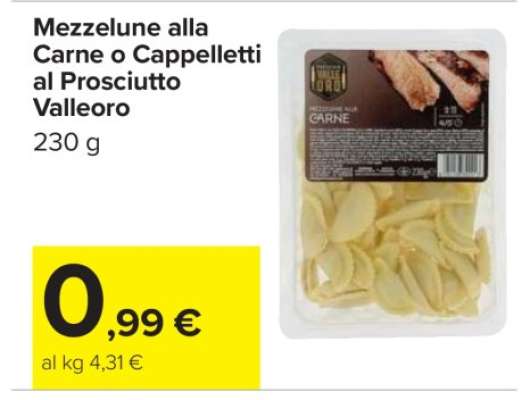 Mezzelune alla Carne o Cappelletti al Prosciutto Valleoro