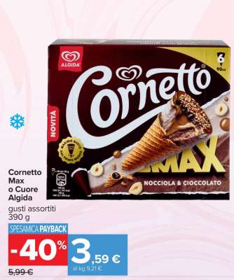 Cornetto Max o Cuore Algida