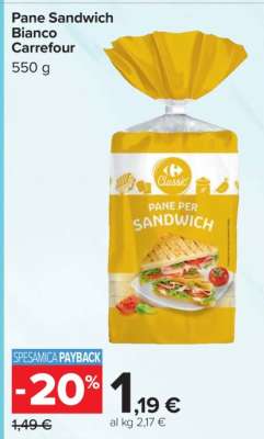 Pane Sandwich Bianco Carrefour