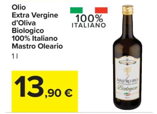 Olio Extra Vergine d'Oliva Biologico 100% Italiano Mastro Oleario