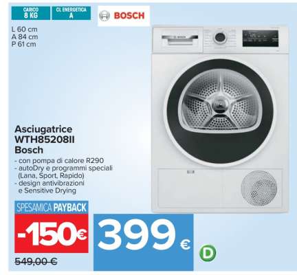 Asciugatrice WTH85208II Bosch