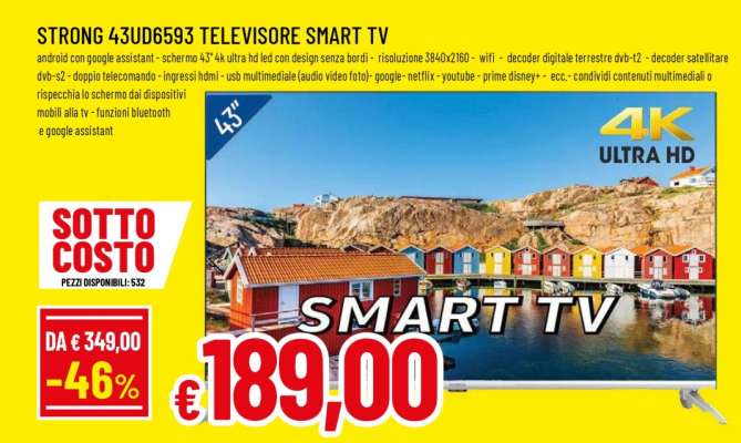 STRONG 43UD6593 TELEVISORE SMART TV