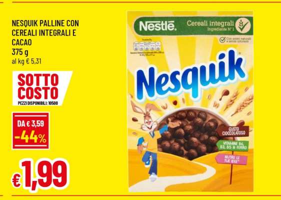Nesquik Palline con Cereali Integrali e Cacao