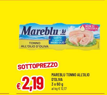 MAREBLU TONNO ALL’OLIO D’OLIVA