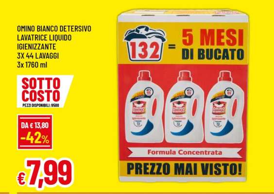 OMINO BIANCO DETERSIVO LAVATRICE LIQUIDO IGIENIZZANTE