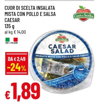 CUOR DI SCELTA INSALATA MISTA CON POLLO E SALSA CAESAR
